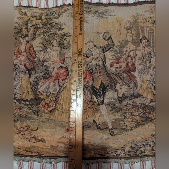 Vintage French tapestry style wall hanging 53” x 17” Victorian style - Picture 4 of 8